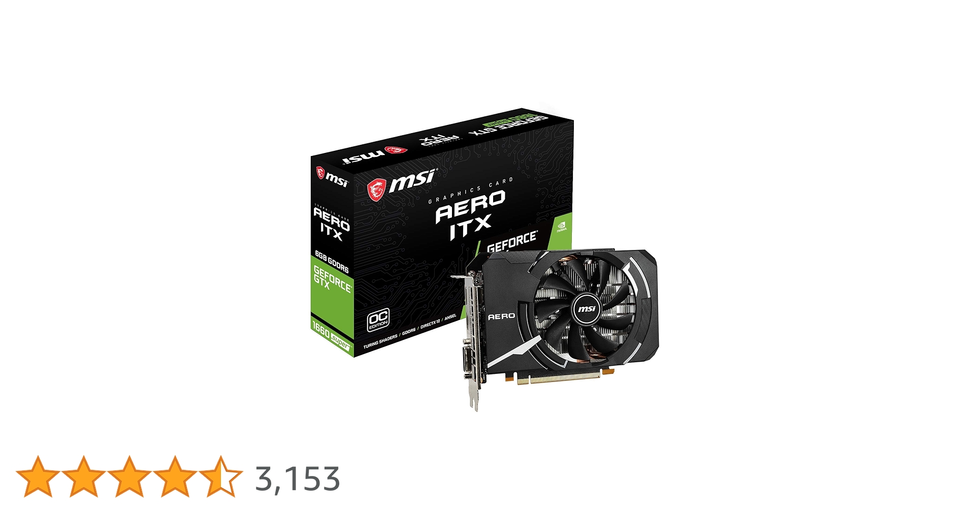 グラフィックボード・グラボ・ビデオカード MSI GeForce GTX 1660 Super AERO ITX Amazon.co.jp: MSI GeForce GTX 1660 SUPER AERO ITX OC